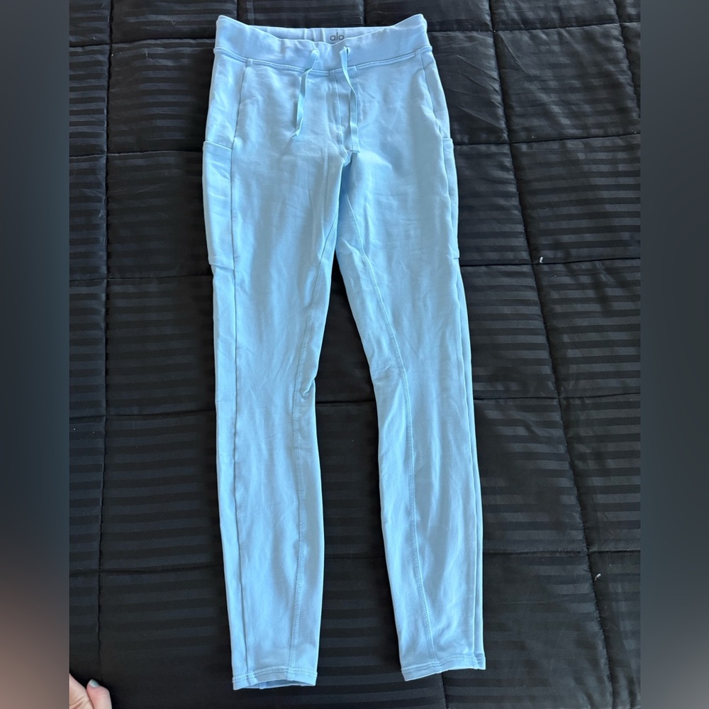EUC ALO YOGA Checkpoint Highwaisted Light Blue Leggings